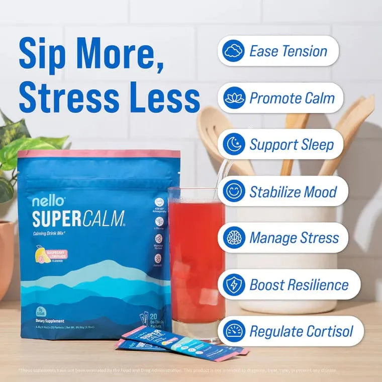 Supercalm-Drink Mix with magnesium glycinate,KSM-66 & vitamin D3-Convenient