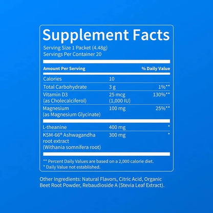 Supercalm-Drink Mix with magnesium glycinate,KSM-66 & vitamin D3-Convenient